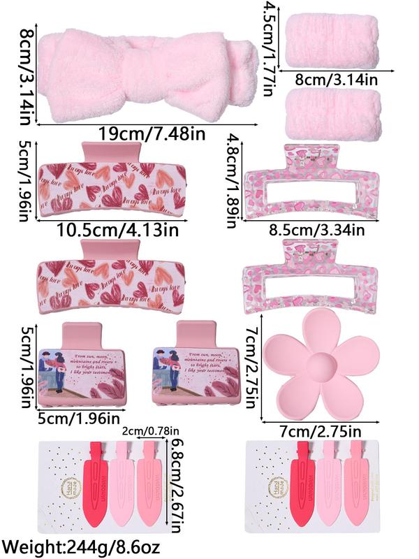 Cute Hair Accessories Set, Bowknot & Flower Design Hair Tie & Hair Clip & Hair Claw & Wrist Strap, Fashion Hair Accessories for Women & Girls