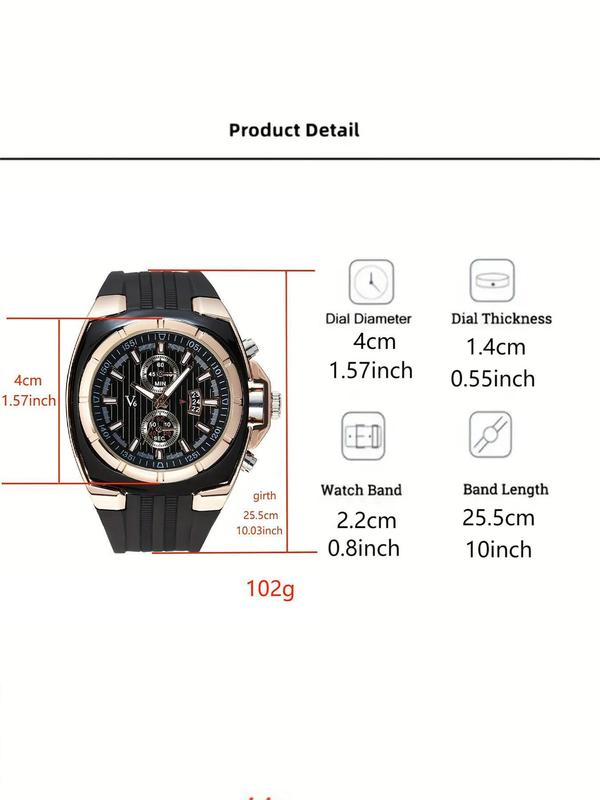 Men's Classic Round Dial Business Quartz Watch, Outdoor Sports Multi-function Wristwatch, Gift for Men Family, Gifts without Box