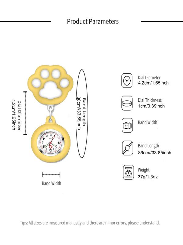 Cute Cat Paw Design Stretchable Watch, Casual Round Dial Analog Quartz Watch for Women, Simple Wristwatch for Daily Wear, Perfect for Students and Nurses