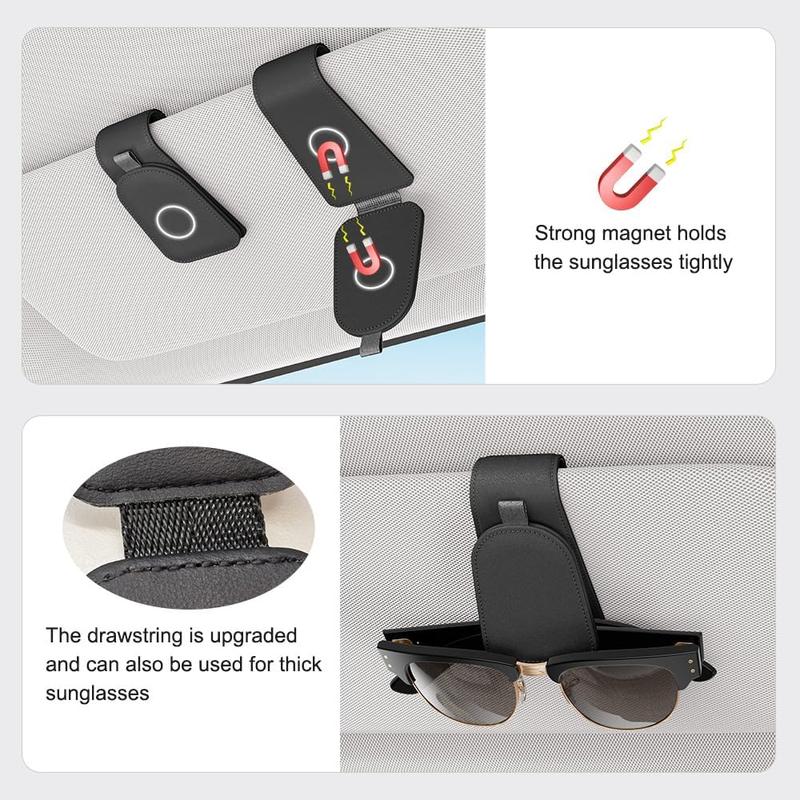 Sunglass Holder for , Suede Cloth  Sunglasses Clip for  Visor, Glasses Holder Clip for , 2 Packs, Black