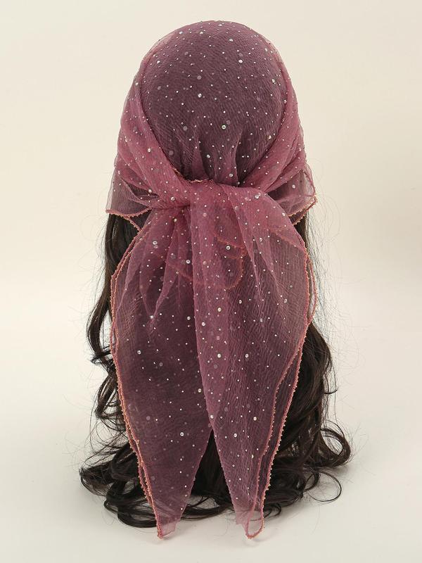 Women's Glitter Decor Head Scarf, Elegant Hair Band for Daily Hairstyle Ideas, Casual Trendy Headscarf for Women, Summer Bonnets Scarf for Birthday Gift, 2024 Fall Outfit, Earthtone Fall Freshness