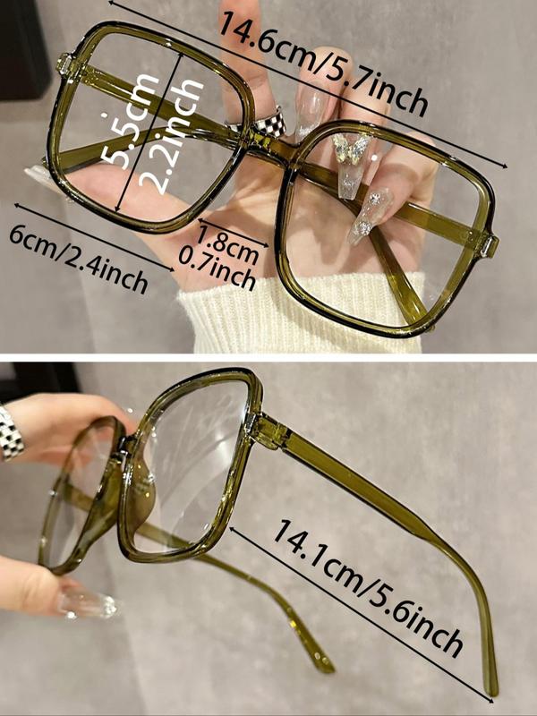 Simple Style Clear Eyeglasses, New Trendy Casual Large Square Eyeglasses for Women & Men, Fashion Eyeglasses for Work, Daily Clothing Decor, Perfect for Student