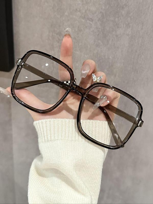 Simple Style Clear Eyeglasses, New Trendy Casual Large Square Eyeglasses for Women & Men, Fashion Eyeglasses for Work, Daily Clothing Decor, Perfect for Student