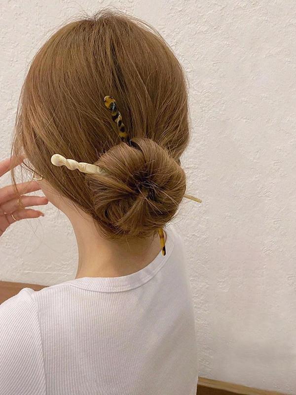 Random Pattern Hair Pin, New Chinese Style Elegant Hairpin, Fashion Hair Accessories for Women & Girls, Minimalist Headwear Suitable for Thick Hair