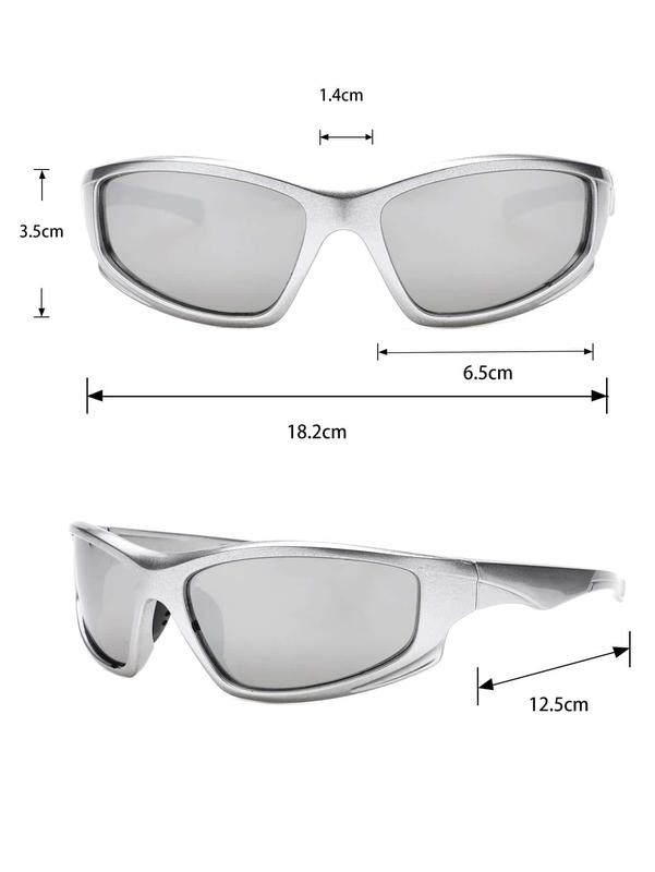 Unisex Two-Tone Geometric Fashion Glasses with Silver Lens