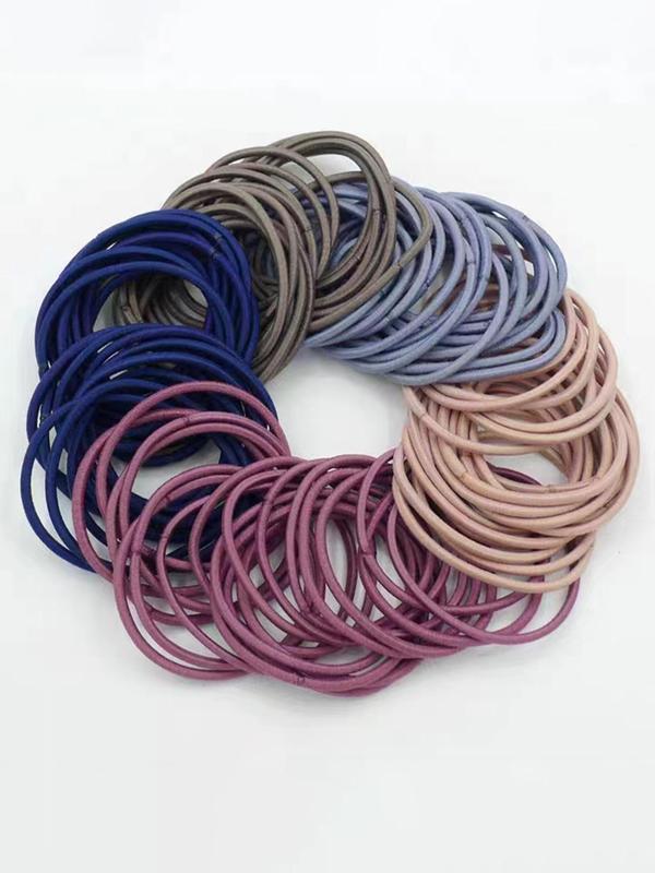 Simple Plain High Elastic Hair Ties As Gift for Girlfriend, 100pcs Durable Non-damage Hair Rubber Bands, Casual Versatile Hair Accessories for Women