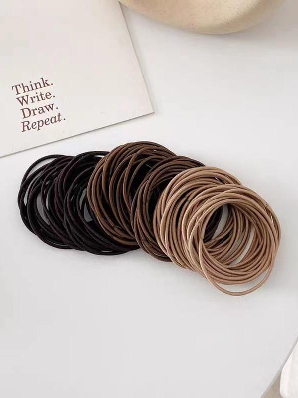 Simple Plain High Elastic Hair Ties As Gift for Girlfriend, 100pcs Durable Non-damage Hair Rubber Bands, Casual Versatile Hair Accessories for Women