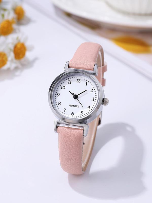 Women's Fashion Round Dial Analog Quartz Watch, Fashion Watch for Party, Daily Clothing Decor, Trendy All-match & Exquisite Watch for Birthday Gift