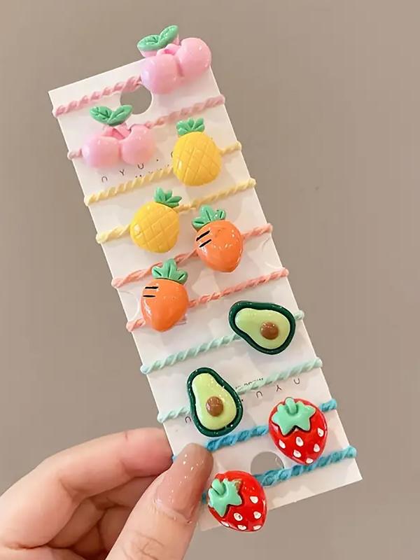 Cute Cartoon Flower & Animal Design Hair Ties, 20pcs High Stretch Hair Ties, Fashion Hair Accessories for Girls & Women