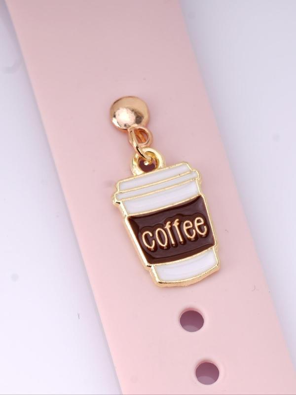 Coffee Cup Design Watch Accessory, Fashionable Coffee Themed Watch Band Decoration for Women & Men, Trendy All-match & Exquisite Watch Accessories As Gift