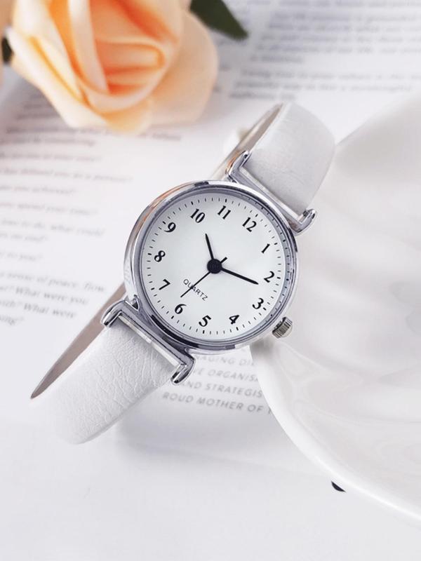 Women's Fashion Round Dial Analog Quartz Watch, Fashion Watch for Party, Daily Clothing Decor, Trendy All-match & Exquisite Watch for Birthday Gift