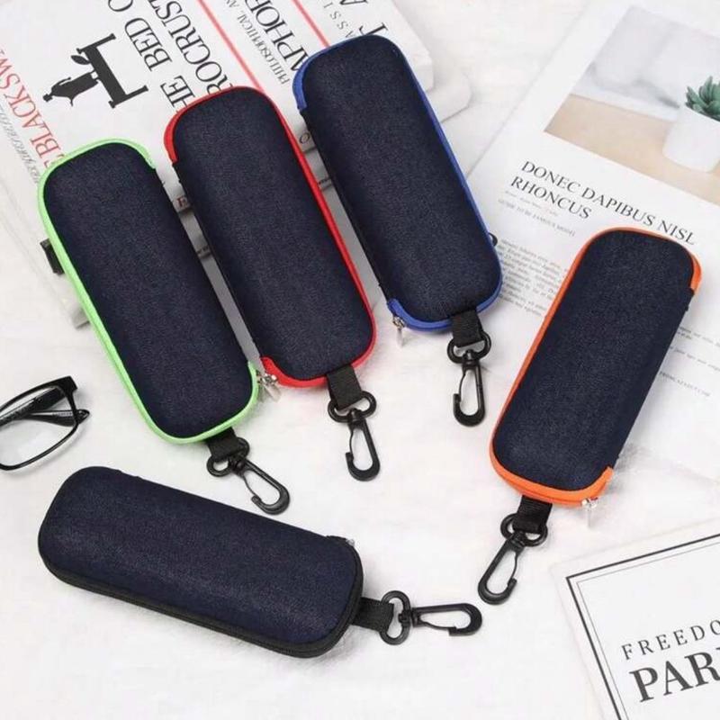 Trendy Hard Glasses Case - Portable Zipper Sunglasses Storage Box for Men Women Students black color