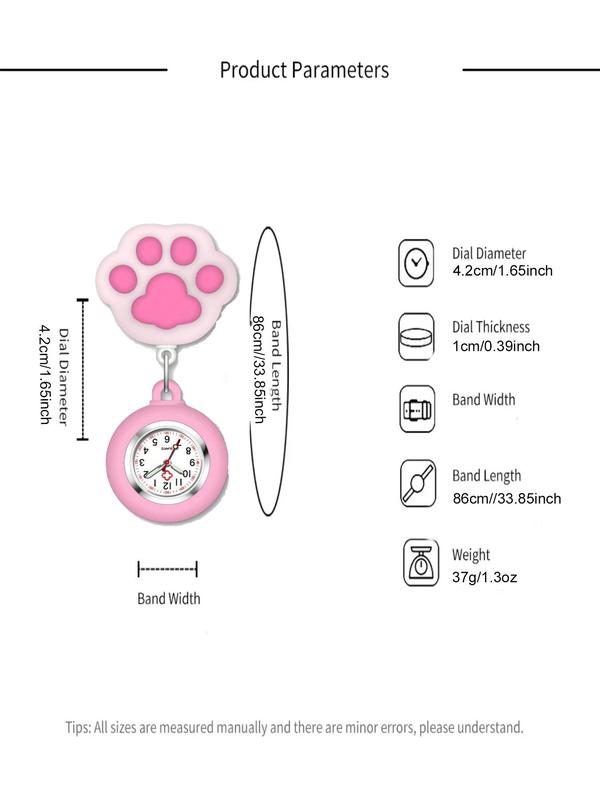 Cute Cat Paw Design Stretchable Watch, Casual Round Dial Analog Quartz Watch for Women, Simple Wristwatch for Daily Wear, Perfect for Students and Nurses