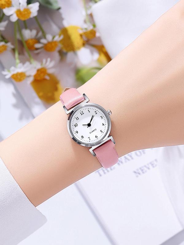 Women's Fashion Round Dial Analog Quartz Watch, Fashion Watch for Party, Daily Clothing Decor, Trendy All-match & Exquisite Watch for Birthday Gift