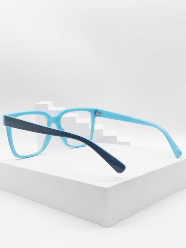 Simple Square Frame Eyeglasses, 1 Pair Fashion Double Color Frame Eyewear, Daily Cloths Accessories