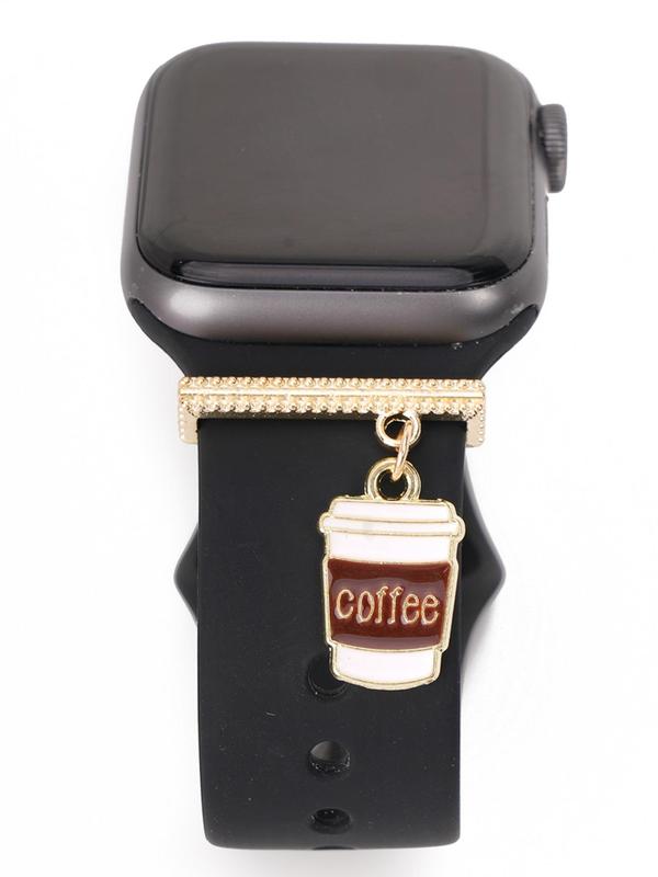 Coffee Cup Design Watch Accessory, Fashionable Coffee Themed Watch Band Decoration for Women & Men, Trendy All-match & Exquisite Watch Accessories As Gift