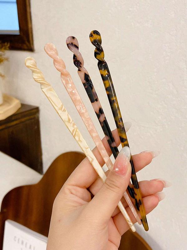 Random Pattern Hair Pin, New Chinese Style Elegant Hairpin, Fashion Hair Accessories for Women & Girls, Minimalist Headwear Suitable for Thick Hair