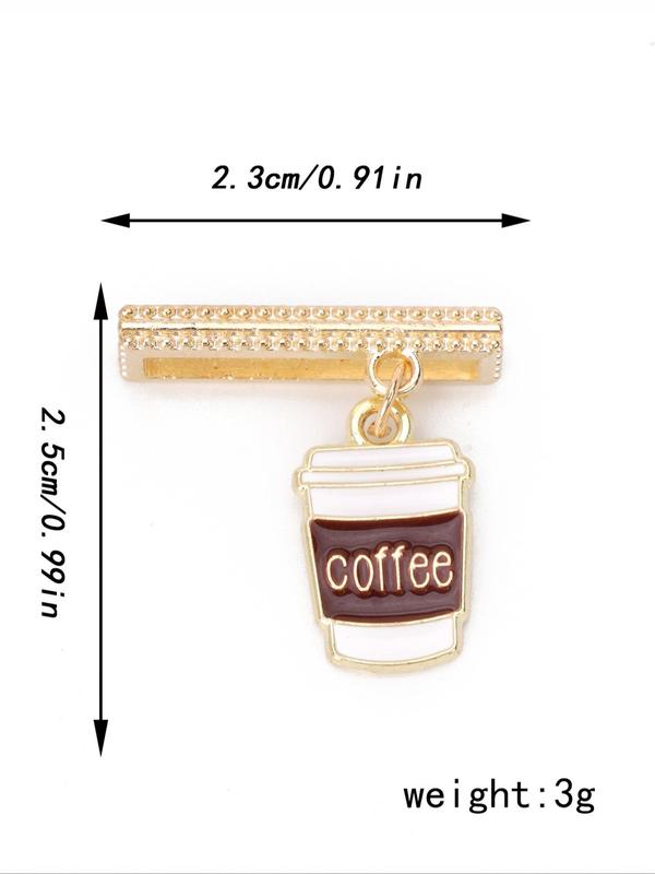 Coffee Cup Design Watch Accessory, Fashionable Coffee Themed Watch Band Decoration for Women & Men, Trendy All-match & Exquisite Watch Accessories As Gift