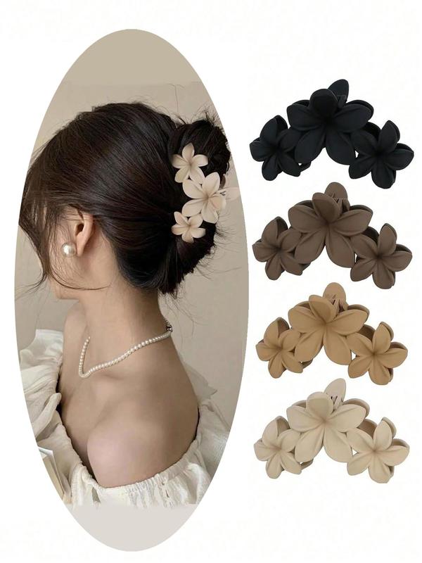 Flower Design Hair Claws Set, Elegant Hair Accessories for Women & Girls, Minimalist Headwear Suitable for Thick Hair, Fashion Hair Accessories for Party, Daily Clothing Decor