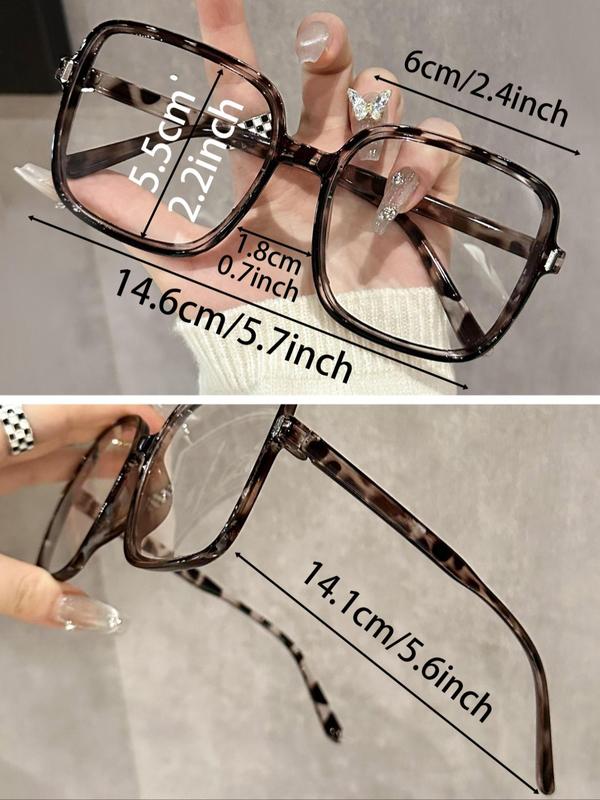 Simple Style Clear Eyeglasses, New Trendy Casual Large Square Eyeglasses for Women & Men, Fashion Eyeglasses for Work, Daily Clothing Decor, Perfect for Student