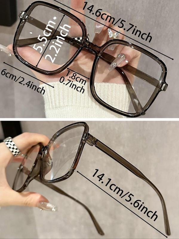 Simple Style Clear Eyeglasses, New Trendy Casual Large Square Eyeglasses for Women & Men, Fashion Eyeglasses for Work, Daily Clothing Decor, Perfect for Student