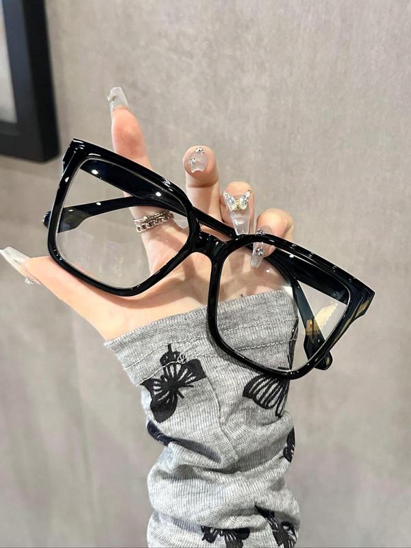 Women's Fashion Plain Leopard Pattern Square Frame Eyeglasses, Trendy Casual Eyeglasses for Everyday Use, Fashion Accessories for Outdoor Activities