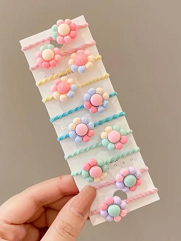 Cute Cartoon Flower & Animal Design Hair Ties, 20pcs High Stretch Hair Ties, Fashion Hair Accessories for Girls & Women