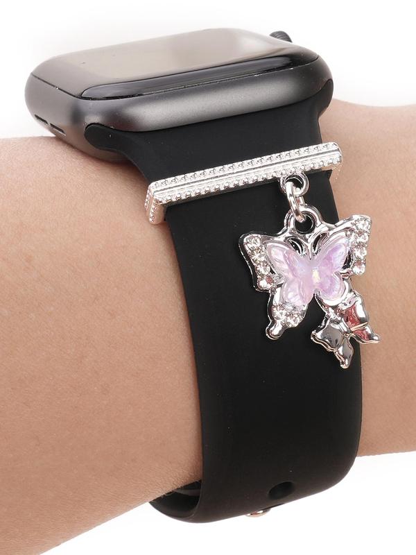 Rhinestone Decorated Butterfly Design Watch Band Decoration, Fashionable Watch Band Accessories for Women & Girls, Trendy All-match & Exquisite Watch Accessories