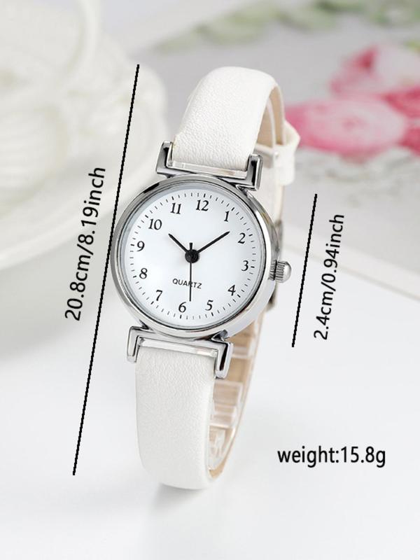 Women's Fashion Round Dial Analog Quartz Watch, Fashion Watch for Party, Daily Clothing Decor, Trendy All-match & Exquisite Watch for Birthday Gift