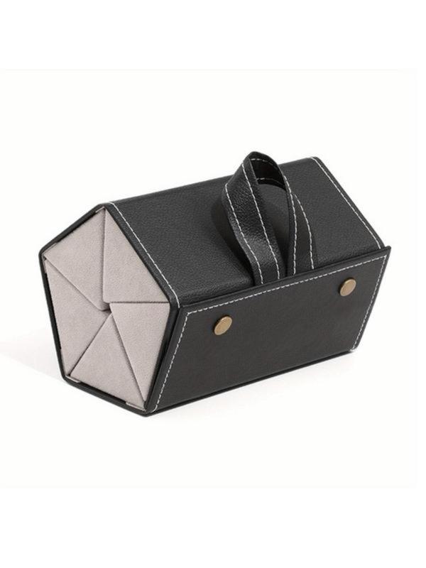 Solid Color Sunglasses Storage Box, Foldable Travel Sunglasses Organizer, Multi-functional Jewelry Glasses Storage Box for Women & Men