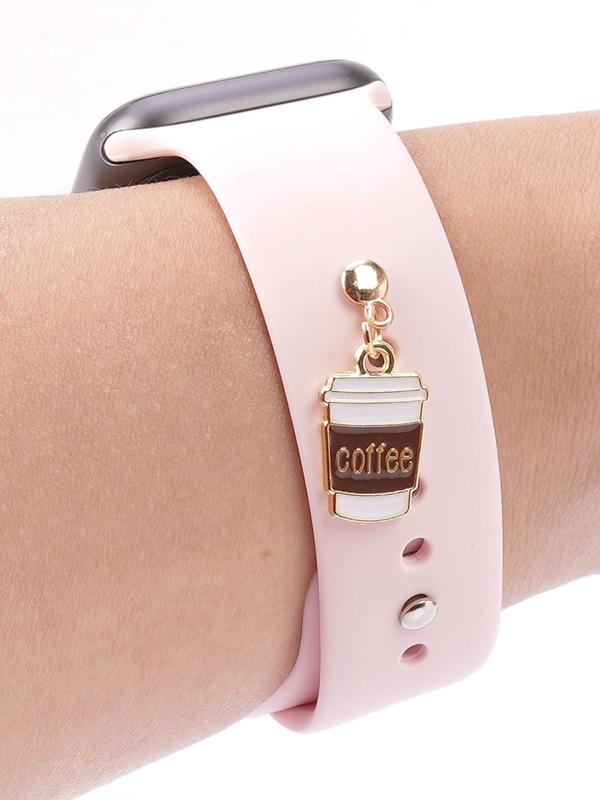 Coffee Cup Design Watch Accessory, Fashionable Coffee Themed Watch Band Decoration for Women & Men, Trendy All-match & Exquisite Watch Accessories As Gift