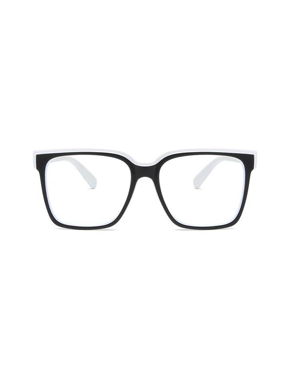 Simple Square Frame Eyeglasses, 1 Pair Fashion Double Color Frame Eyewear, Daily Cloths Accessories