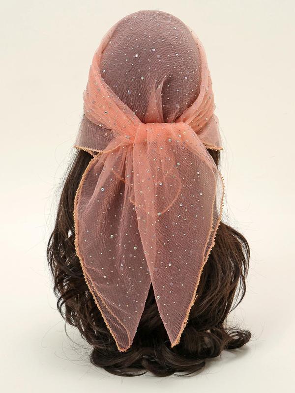 Women's Glitter Decor Head Scarf, Elegant Hair Band for Daily Hairstyle Ideas, Casual Trendy Headscarf for Women, Summer Bonnets Scarf for Birthday Gift, 2024 Fall Outfit, Earthtone Fall Freshness