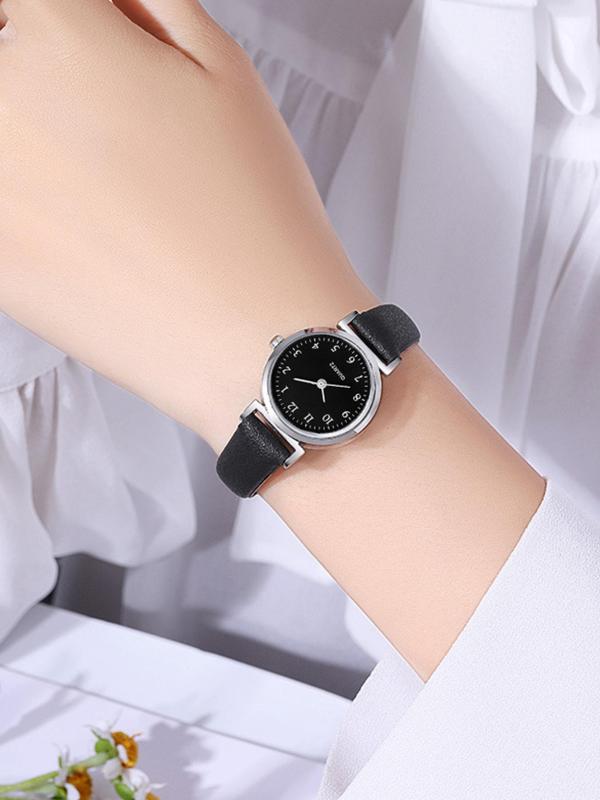 Women's Fashion Round Dial Analog Quartz Watch, Fashion Watch for Party, Daily Clothing Decor, Trendy All-match & Exquisite Watch for Birthday Gift