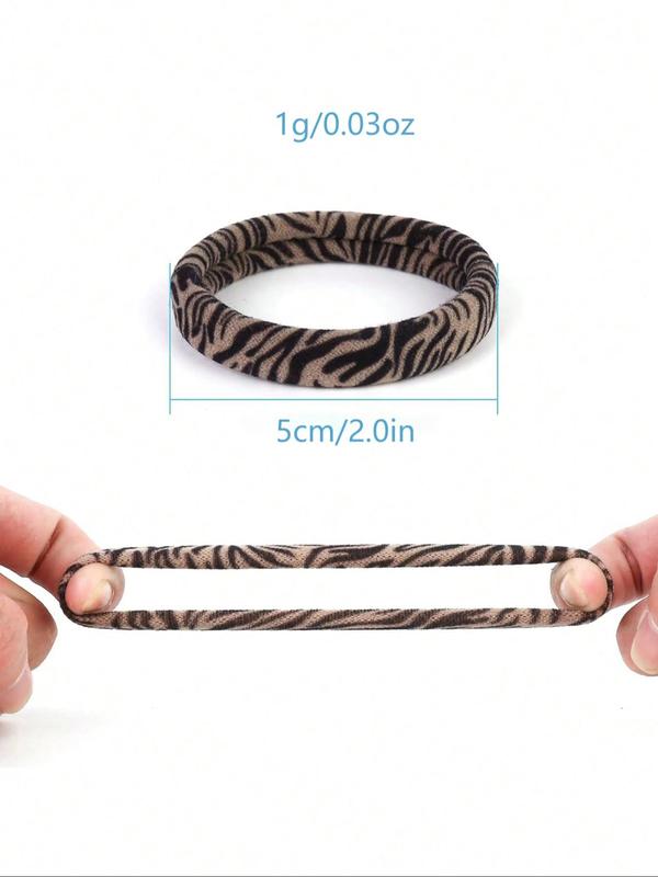 2024 New Style Random Leopard Pattern Hair Tie, High Stretch Hair Tie, Cute Hair Accessories for Women & Girls, Minimalist Headwear Suitable for Thick Hair