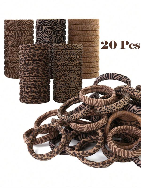 2024 New Style Random Leopard Pattern Hair Tie, High Stretch Hair Tie, Cute Hair Accessories for Women & Girls, Minimalist Headwear Suitable for Thick Hair