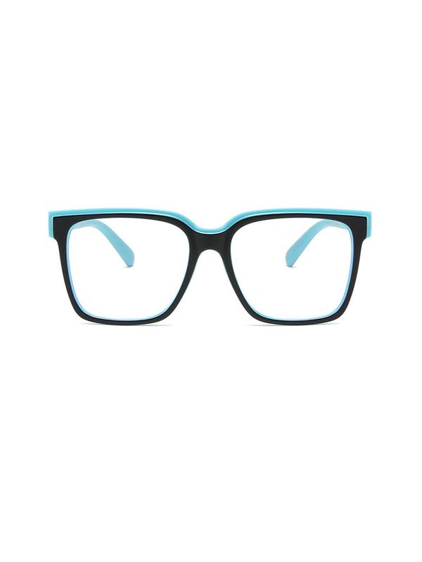 Simple Square Frame Eyeglasses, 1 Pair Fashion Double Color Frame Eyewear, Daily Cloths Accessories