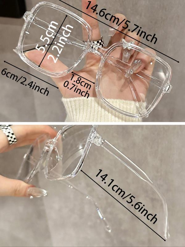 Simple Style Clear Eyeglasses, New Trendy Casual Large Square Eyeglasses for Women & Men, Fashion Eyeglasses for Work, Daily Clothing Decor, Perfect for Student