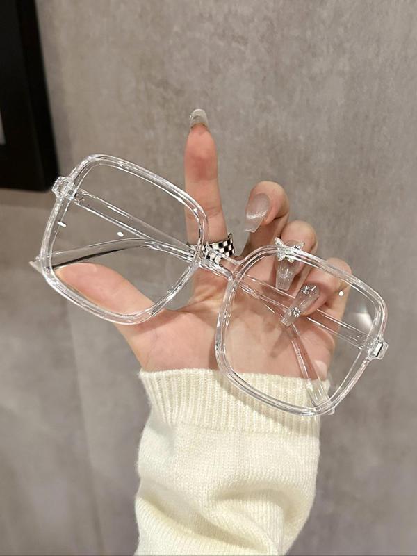 Simple Style Clear Eyeglasses, New Trendy Casual Large Square Eyeglasses for Women & Men, Fashion Eyeglasses for Work, Daily Clothing Decor, Perfect for Student