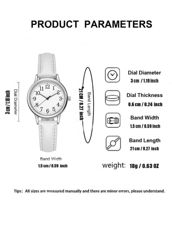 Women's Fashion Round Dial Analog Quartz Watch, Simple Wristwatch for Women & Girls, Trendy All-match & Exquisite Watch for Birthday Gift without Box