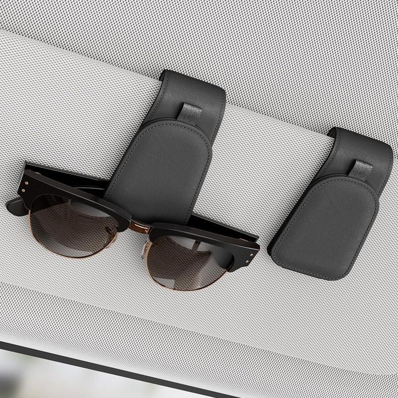 Sunglass Holder for , Suede Cloth  Sunglasses Clip for  Visor, Glasses Holder Clip for , 2 Packs, Black