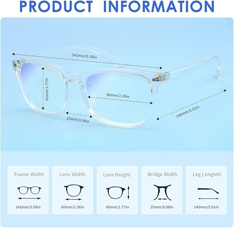 Computer Gaming Glasses, 2 Pack Glasses,Black and Transparent, Multi-purpose Eye Protection Tool for Camping, Hiking, Driving, Cycling