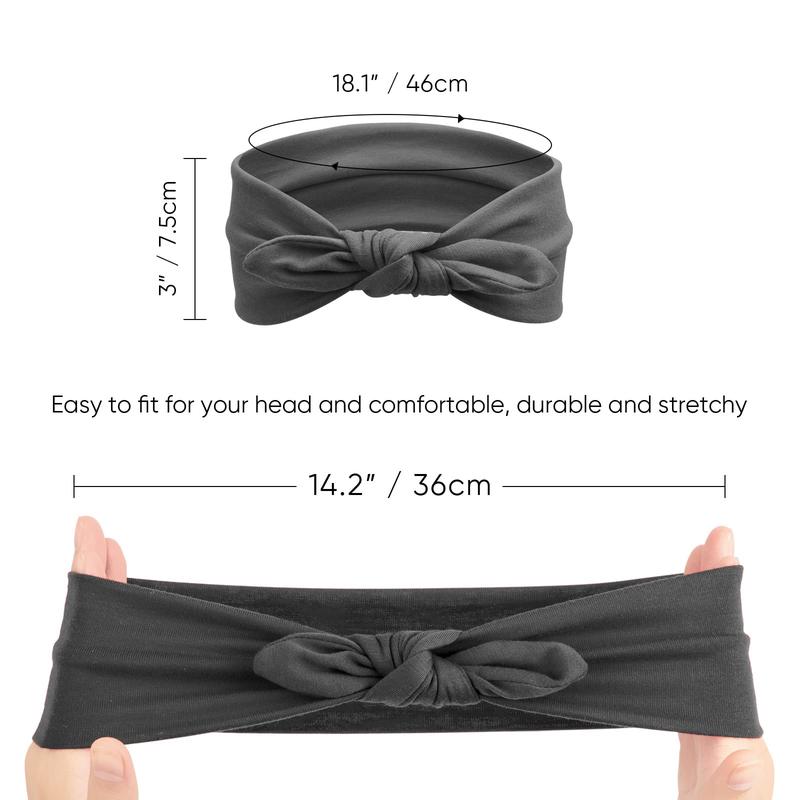 4 Pack Headbands for Women Bow Knotted Hair Band Facial Cloth Rabbit Ears Running Sport Elastic Hair Wrap