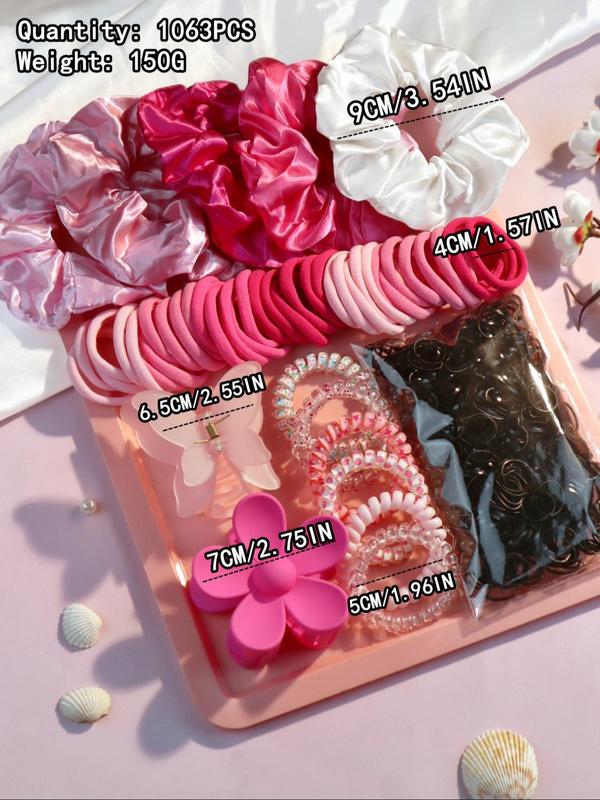 Fashionable Hair Accessories Set for Women, Butterfly Decor Hair Claw, Ruched Hair Ties, Scrunchies, Hair Accessories for Women & Girls, Minimalist Headwear Suitable for Thick Hair